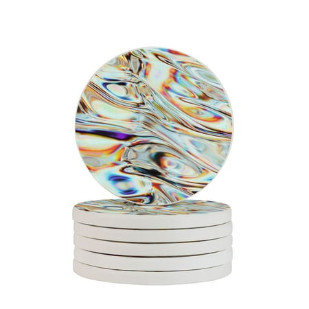 

Circular Drink Coasters Set Colorful Abstract Lava Background Beautiful Home Decor Diatomite Heat-Resistant Diatomite Protect Table Countertop