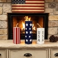 thumbnail image 6 of Darzheoy 3 Pcs Patriotic Wooden Block Decor Set, Star Stripes Table Centerpiece for Independence Day, Memorial Day, Veterans Day Home Decoration, 6 of 7