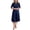 Navy Blue, variant on Church Dress for Women Short Sleeve A Line Teacher Work Dress Casual Knee Length Business Office Dress Black