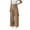 Khaki, variant on Women Fashion Wrap-Front Tie Waist Wide Leg Pants Asymmetrical Casual Trousers Fashionable Loose Fit for Daily Wear and Night Out
