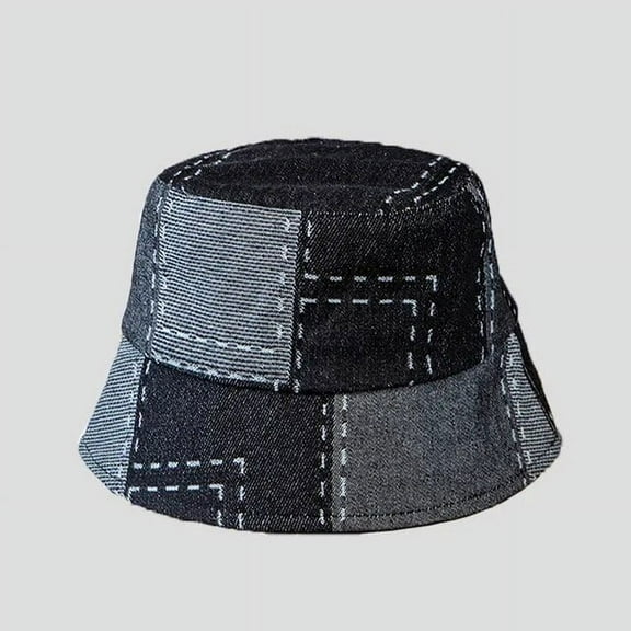 SikaFu Spring and autumn color splicing cowboy fisherman hat hipster men and women common bucket hat sunshade hat