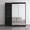 Black, variant on Aria 2D120-EX Wardrobe with 2 Mirrors