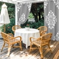 thumbnail image 3 of Outdoor Curtains for Patio Waterproof Gray Flower Indoor/Outdoor Curtain Tiebacks Classical Luxury Abstract Art Privacy Curtain Sun Block Grommet Drapes for Pergolas Gazebo Porch 2 Panel 54x108 Inch, 3 of 9