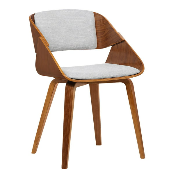 Armen Living Ivy Mid Century Dining, Armen Living Panda Dining Chair In Grey Fabric And Walnut Wood Finish