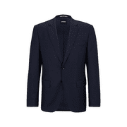 $795-Boss H-Huge Slim Fit Two Piece Wool Suit, Blue, 40L