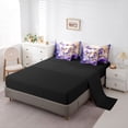 thumbnail image 5 of Erosebridal Chic Vintage Flowers Bedding Comforter Set 7-Piece For Teens Adults,Purple Golden Butterflies King Bedding Sets For Girls,Black Reversible, 5 of 6