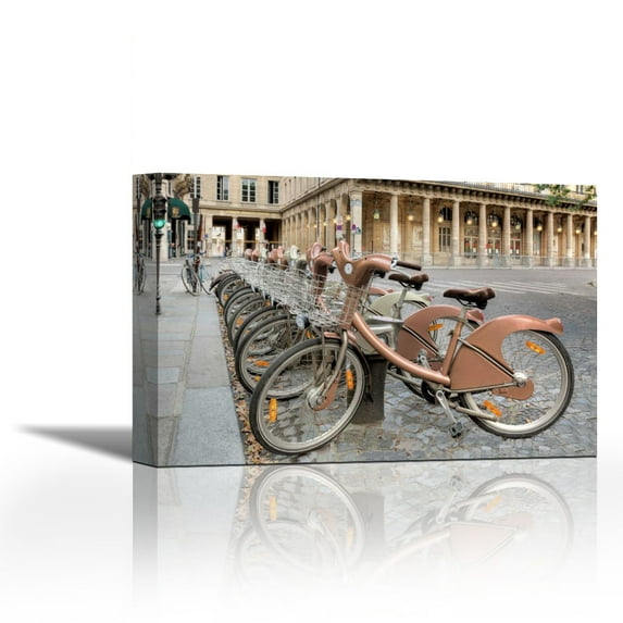 Paris Cycles 2 - Contemporary Fine Art Giclee on Canvas Gallery Wrap - wall décor - Art painting - 27 x 18 Inch - Ready to Hang