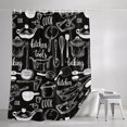 thumbnail image 3 of Black Kitchen Tools Shower Curtains for Bathroom, Modern Cooking Utensil Farmhouse Cookware Waterproof Fabric Shower Curtain, Decorative Bathroom Curtain for Bathtub, 36"x72" , No Hooks Included, 3 of 9