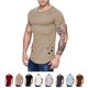 thumbnail image 4 of Minnieouse Camisetas de modal con cuello para hombre, Top informal de manga corta con agujeros lisos y curvados Camisetas caqui 3XL, 4 of 6