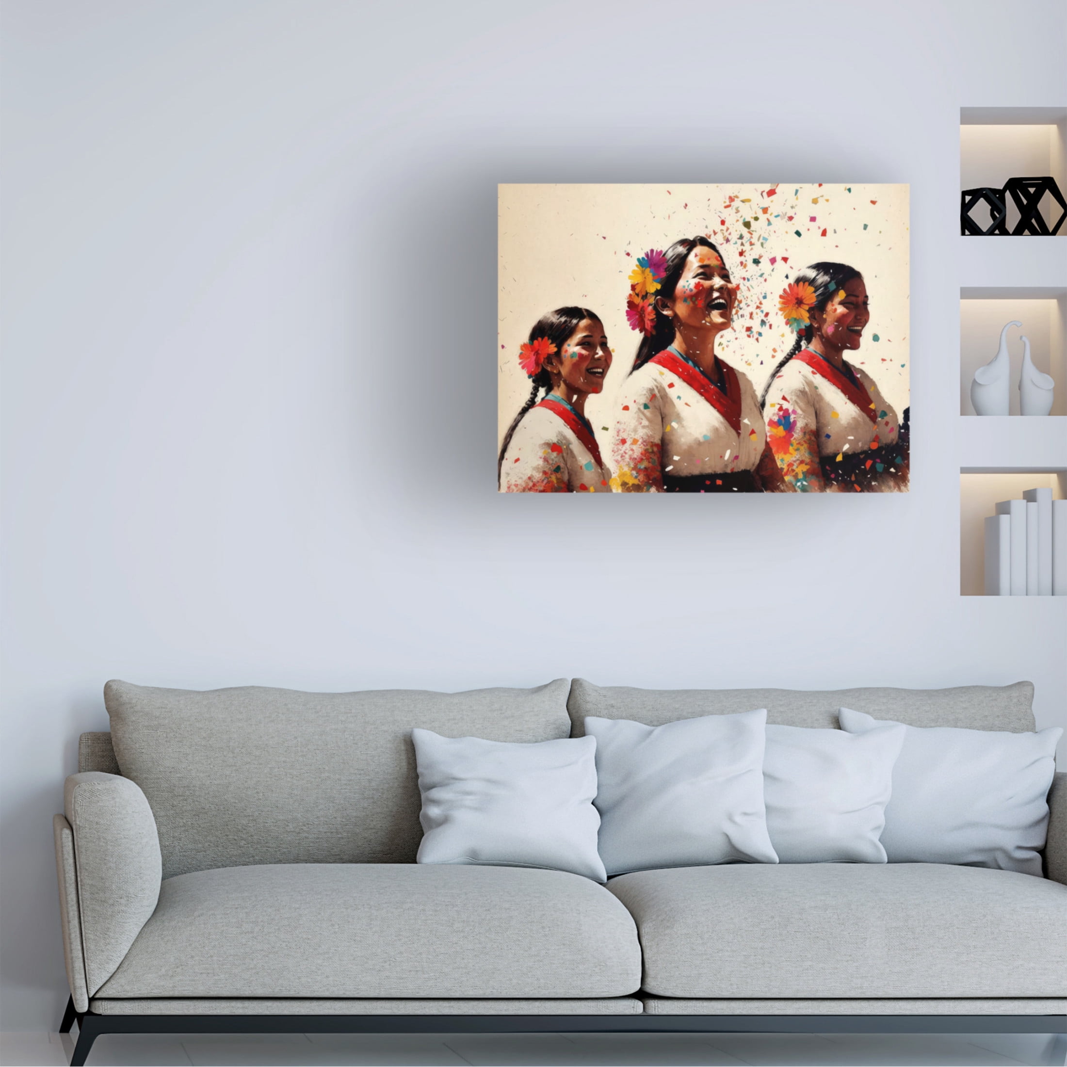 Canvas Wall Art - Treechild 'Open Hearts' Wall Art for Living Room, Bedroom, or Office D?cor by Trademark Fine Art - 24 x 18 Inches