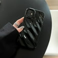 thumbnail image 4 of Cute Curly Wave Case for iPhone 11 6.1 inches, Water Ripple Pattern Phone Case Slim Shockproof Satin Glossy Cover for Girls Boys Silicone 3D Non-Slip Case -Black, 4 of 9
