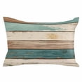 thumbnail image 2 of Farmhouse Teal Brown Throw Pillow Cover, Pillowcase Protectors with Zipper, Breathable Decorative Lumbar Pillow Case Cover, Retro Ombre Wooden Pillow Shams for Couch Sofa 16x24Inch, 2 of 8