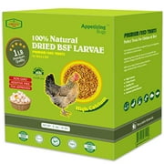 Dried Black Soldier Fly Larva/Dried Mealworms - 1 LBS - 100% Natural BSF Larvae - 85XMore Calcium Than Mealworms - High Calcium Treats for Chickens, Birds, Reptiles, Hedgehog, Geckos, Turtles- 1 LBS