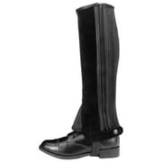 Tough 1 Suede Leather Half Chaps, Black, Medium