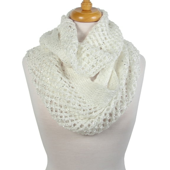 Scarfand's Unisex Lightweight Mesh Knit Sequin Infinity Scarf, Shawl, Wrap