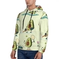 thumbnail image 3 of Fotbe Men's Hoodie with Avocado for Exercise Pattern - Kangaroo Pocket Pullover Hooded Sweatshirt, Perfect for Daily Wear, Travel, and Home-Small, 3 of 7