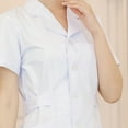 thumbnail image 5 of Uniform Dress Women's Fashion Round Neck Short Sleeve Solid Color Work Dress for Medical Nursing Wear,White M, 5 of 5