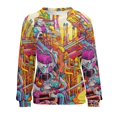 thumbnail image 7 of Abstract Oil Painting Womens Casual Crewneck Sweatshirt Long Sleeve Tops Cute Pullover Loose Fit, 7 of 7