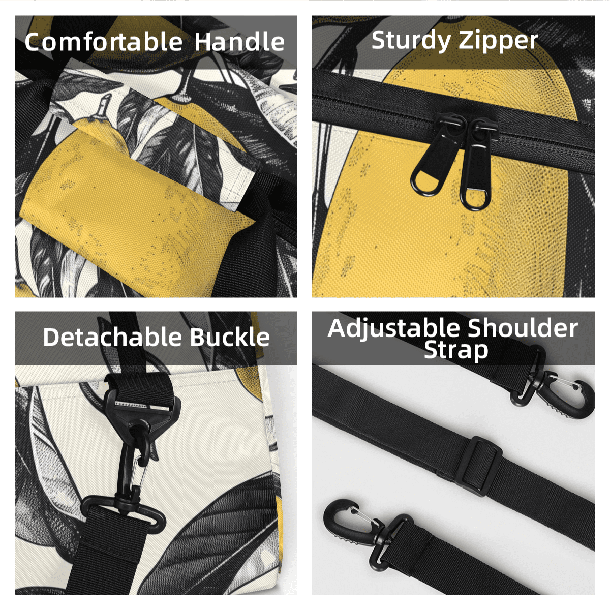 Herdesigns Lemon Sports Duffle Bag for Women & Men, Gym Bag Dance Bag Overnight Bag Carry On Weekender Travel Bag