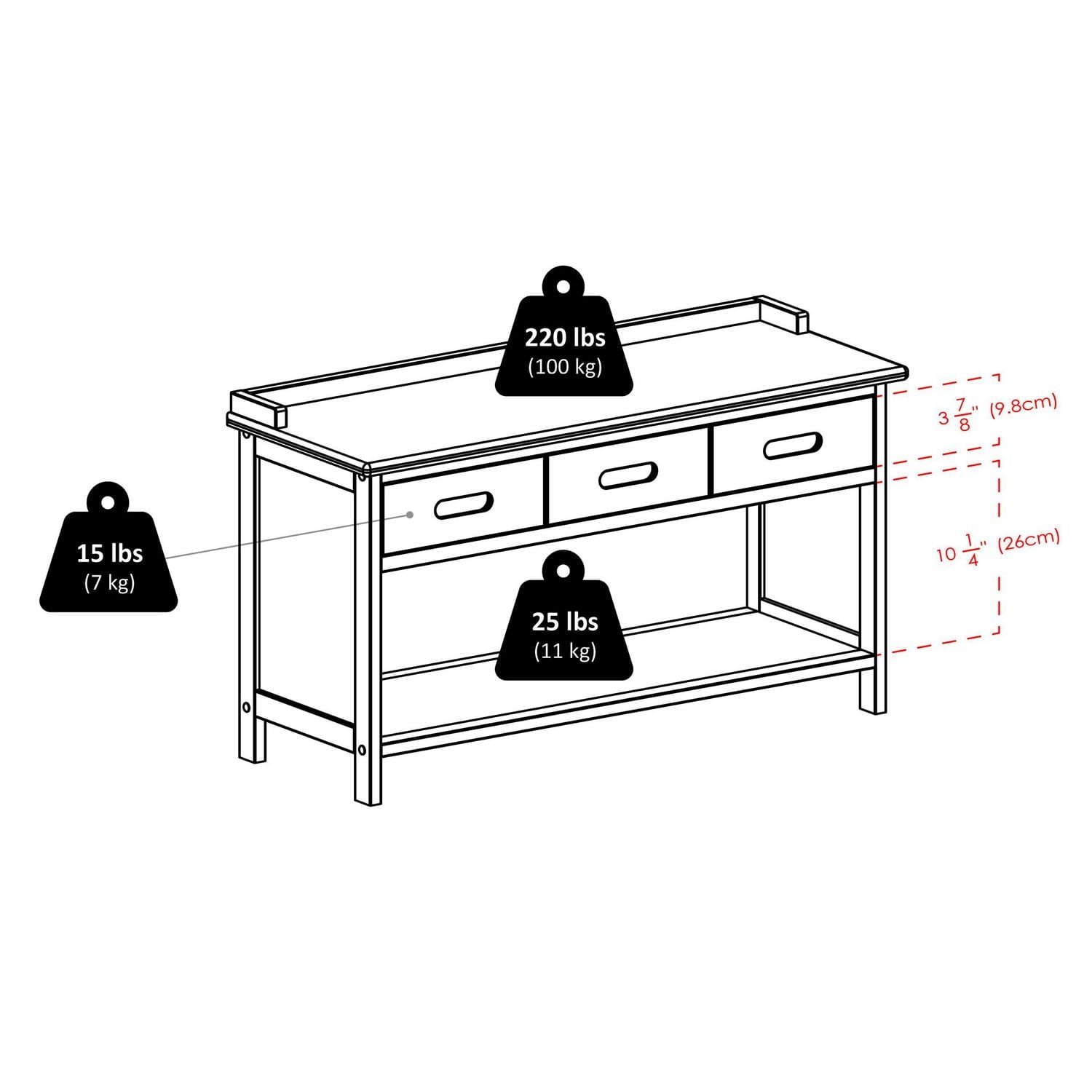 Adriana storage Bench & baskets