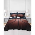 thumbnail image 3 of Basketball Full Size Down Alternative Comforter, Lightweight Comforter Quilt Bedding Set with Pillow Shams Sports Theme Stadium Field Lights Ball All Seasons Bed Comforter Duvet Insert 78"x90", 3 of 7