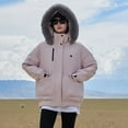 thumbnail image 5 of Winter Warm Coats for Womens Fashion Plus Size Casual Loose Fashion Solid Color Pocket Long Sleeve Parkas Hooded Coat, 5 of 5