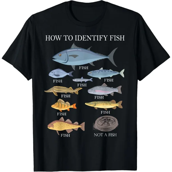 How to Identify Fish Graphic Funny Fishing Guide Unisex T-Shirt S-5XL Y1899