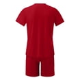 thumbnail image 5 of Men‘s Two-Piece Outfits Summer Casual Muscle Short Sleeve Tee Shirts And Classic Fit Sport Shorts Set Tracksuit5XL, 5 of 5
