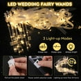 thumbnail image 3 of 32Pcs Wedding Wands Ribbon Streamers, Light up LED Silk Fairy Wands, Glow Lace Stick with Bells for Wedding Reception, Graduation, New Year, Birthday Party (Warm White), 3 of 8