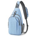 thumbnail image 1 of Bolso Bandolera con Bloqueo RFID Mochila Cruzada Mochila de Día para Senderismo y Viajes (Azul Claro), 1 of 5