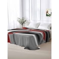 thumbnail image 5 of Grey Geometric Full Size Flat Sheet, Wrinkleproof & Fadeproof Cooling Flat Bed Sheet Only, Modern Abstract Black White Red Striped Breathable Soft Bedding Top Sheets 81 x 96 Inches, 5 of 8