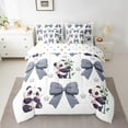 thumbnail image 2 of Erosebridal Cute Panda Bedding Sets King Size, Princess Bowknot Comforter Sets with Sheets, Kawaii Animal Reversible Bed Sheets Set, Ultra Soft Room Decorative, 7pcs, 2 of 6