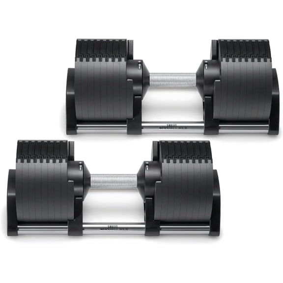SMRTFT NUOBELL - All-in-One, Durable, Adjustable Dumbbells, Black, 5-80 lb