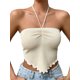 thumbnail image 2 of Tops de tirantes para mujer, Tops de tirantes de corte bajo sin espalda y sin mangas Club Party Tops, 2 of 5