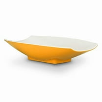 Bon Chef 53705-2ToneYellow 21 x 12.12 x 4.25 in. Melamine Curves Bowl with Yellow Outside & White Inside, 160 oz - 5 quart