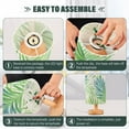 thumbnail image 4 of Summer Tropical Leaves Bedside Table Lamp LED Warm Lights with USB Charging Port Retro Cylinder Desk Lamps for Bedroom Living Room Office Coffee Bar Decoration, 4 of 7