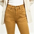 thumbnail image 5 of Women's High Waist Tan Skinny Jeans with Pockets, Stretch Casual Denim Pants, 5 of 8