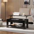 thumbnail image 2 of Fullfurnique Lift Top Coffee Table with Hidden Compartment & Open Shelf, Black, 2 of 7