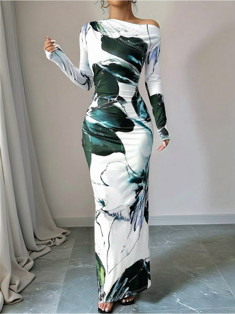 green emerald velvet dress Deme by Gabriella Elise Electric Blue Fitted Ruched Maxi Dress main image 0