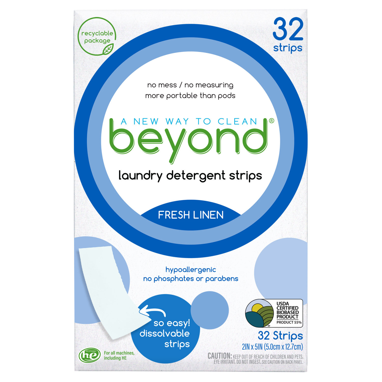 Beyond Laundry Detergent Strips [32 strips] - Fresh Linen - image 2 of 9