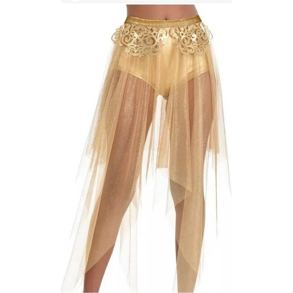 Gilded Glam Skirt Gold Queen Halloween Adult S/M Fits Up Sz 8 Costume Accessory