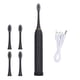 thumbnail image 1 of Electric Toothbrush IPX7 Waterproof 6 Modes Rechargeable Automatic Tooth Brush with 4 Heads Black, 1 of 4