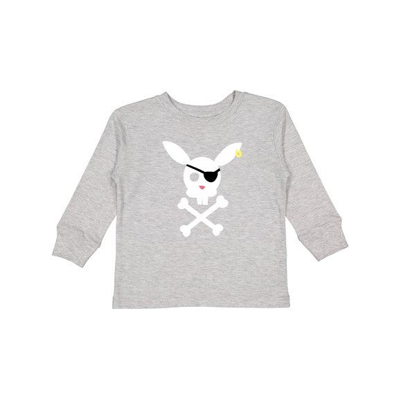 Inktastic Cute Easter Pirate Bunny with Eyepatch and Earring Boys or Girls Long Sleeve Toddler T-Shirt