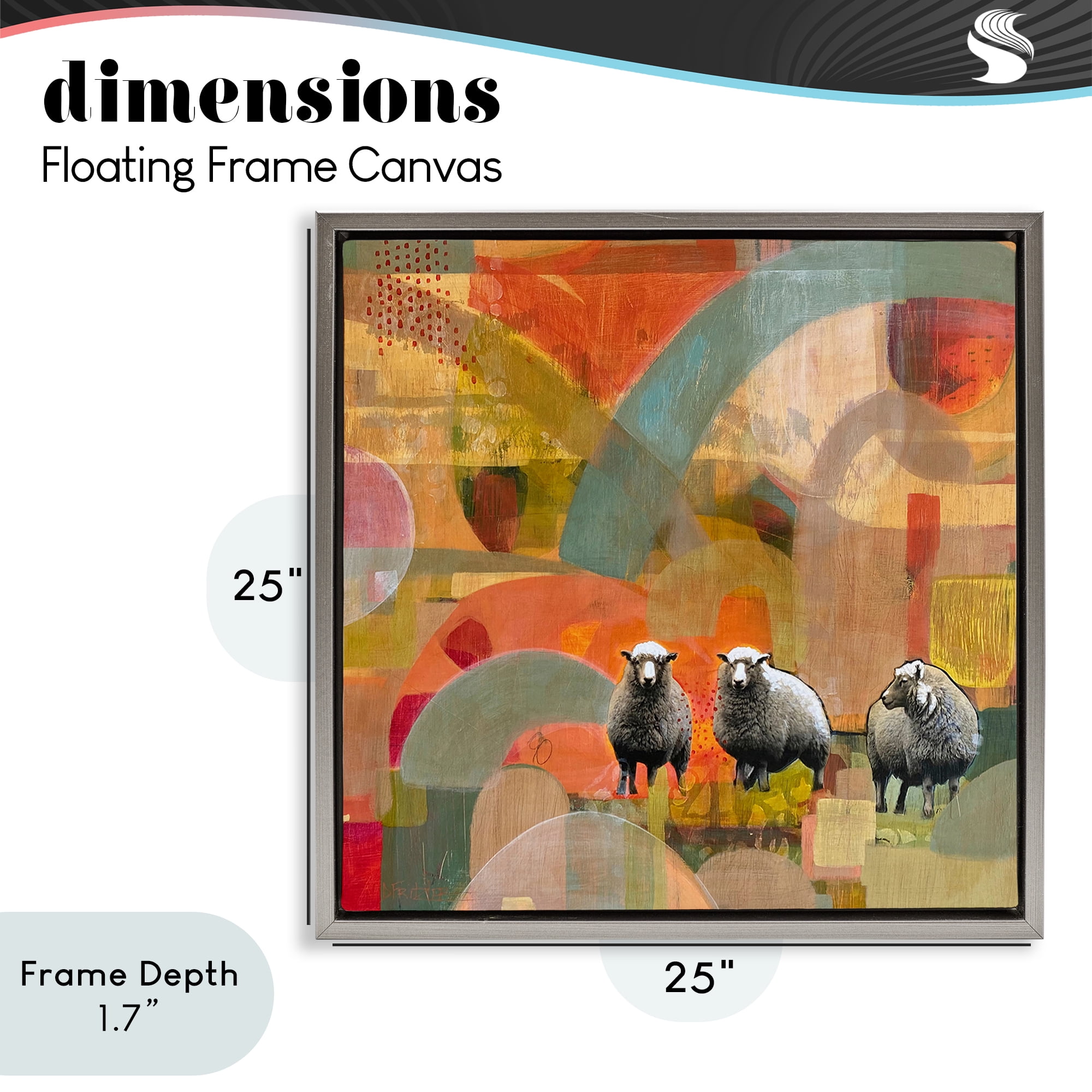 Stupell Industries Counting In My Sheep Gray Framed Floater Canvas Wall Art, design by Dianna Fritzler