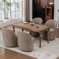 thumbnail image 4 of Kidol & Shellder Modern Swivel Accent Chair with Solid Wood Frame & Boucle Fabric Multi-Use Dining Chair, Vanity Makeup Seat - Easy Assembly Upholstered Chair, Coffee, 4 of 6