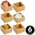 mDesign Bamboo Kitchen Storage Bin Container Crate Box, 6 Pack, Natural ...