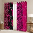thumbnail image 2 of Feelyou Glitter Fashion Bowknot Blackout Curtains Set of 2 (52x84 Each), Pink Zebra Leopard Print Window Curtains, Dreamy Stars Galaxy Curtains and Drapes, Black Out Curtains Decor, 2 of 6