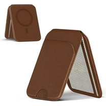 Woaeety Wallet Magnetic Wallet for iPhone Lightweight Magnetic Phone Wallet Stand Adjustable Leather Magnetic Card Holder for iPhone 16/15/14/13/12 Series, Not for iPhone 13/12 Mini (Brown)
