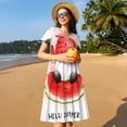thumbnail image 4 of Balery Watermelon Gnome Vestidos sueltos de manga corta para mujer, vestidos de verano 2025, vestidos casuales de corte A con vuelo., 4 of 6