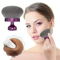 thumbnail image 2 of Blend & Blur Extra Large Body Makeup Brush for Self Tanner,Leg Makeup & Bronzer Self Tan Applicator, 3.2inch Wide Round Head Kabuki Brush For Application with Drawstring Bag (Purple), 2 of 5